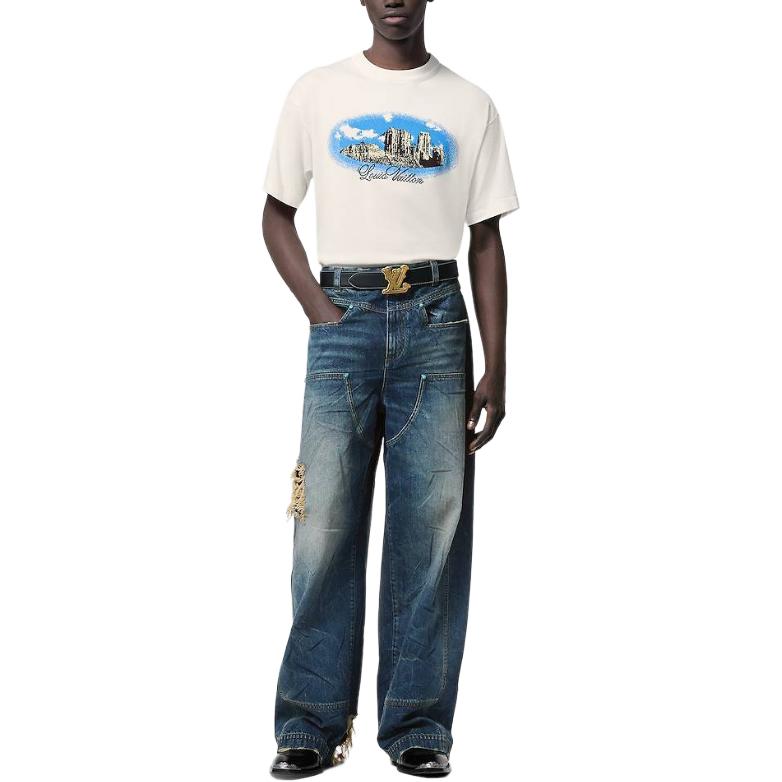 LOUIS VUITTON Graphic Short-Sleeved Cotton Crewneck