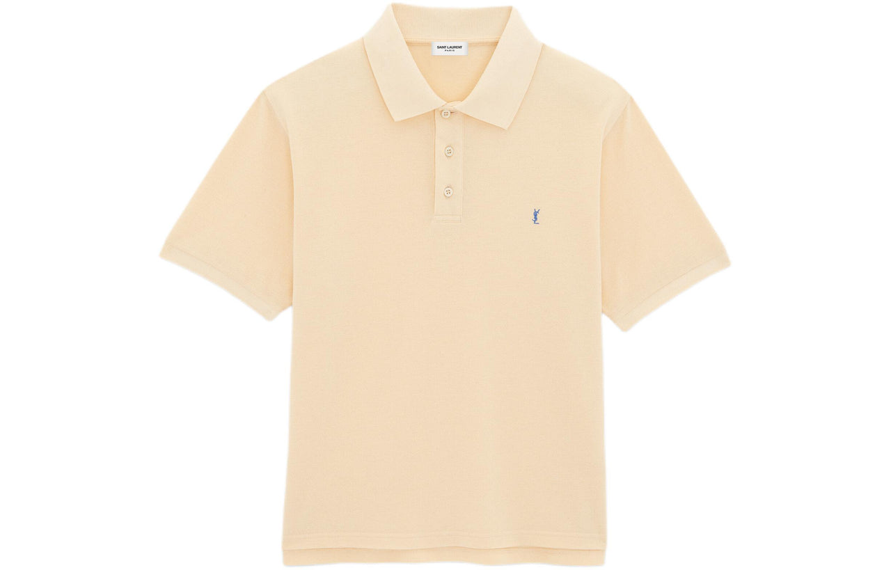 SAINT LAURENT Cassandre embroidered Polo Shirt