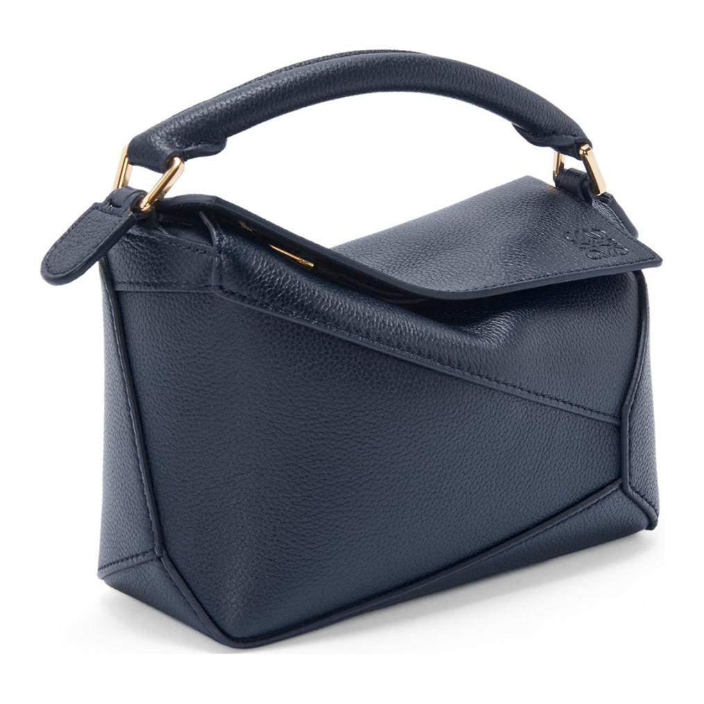 LOEWE Puzzle Soft Grain Calfskin Shoulder Bag, Crossbody Bag, Handbag Mini Women's Dark Marine Blue