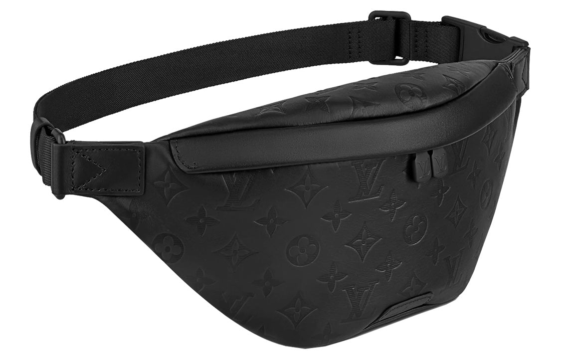 LOUIS VUITTON Discovery Calfskin Sling Bags Shoulder Bags Fanny Pack Small Size Men's Black