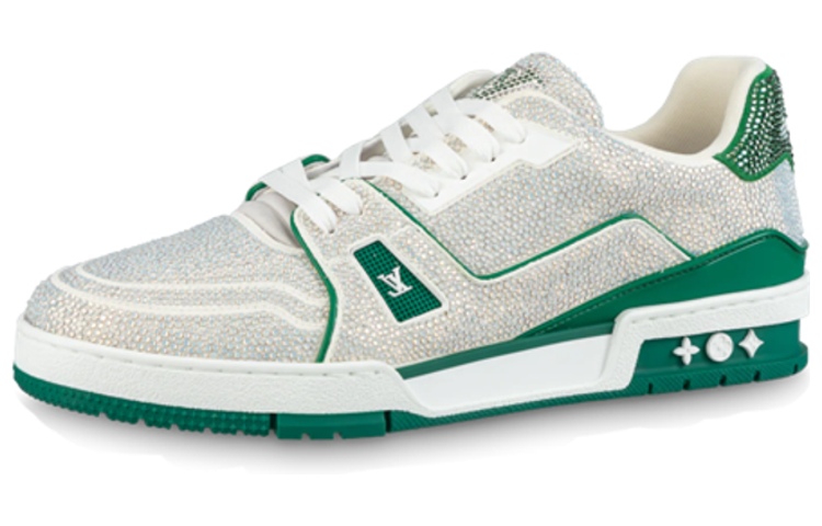 LOUIS VUITTON Trainer Sneakers 'Crystals White And Green'