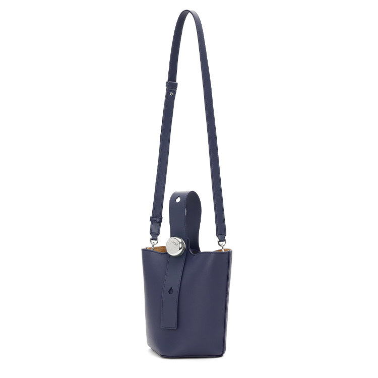LOEWE Bucket Series Soft Cow Leather Bucket Bags Shoulder Bag Crossbody Bag Handbag Mini Women's Dark Blue