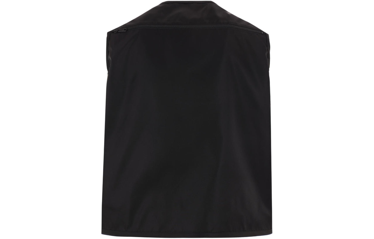 PRADA Enamel-Logo Zipped Cargo Gilet