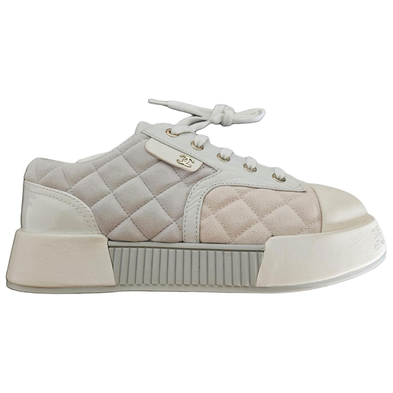 CHANEL Skateboard Shoes Women's White