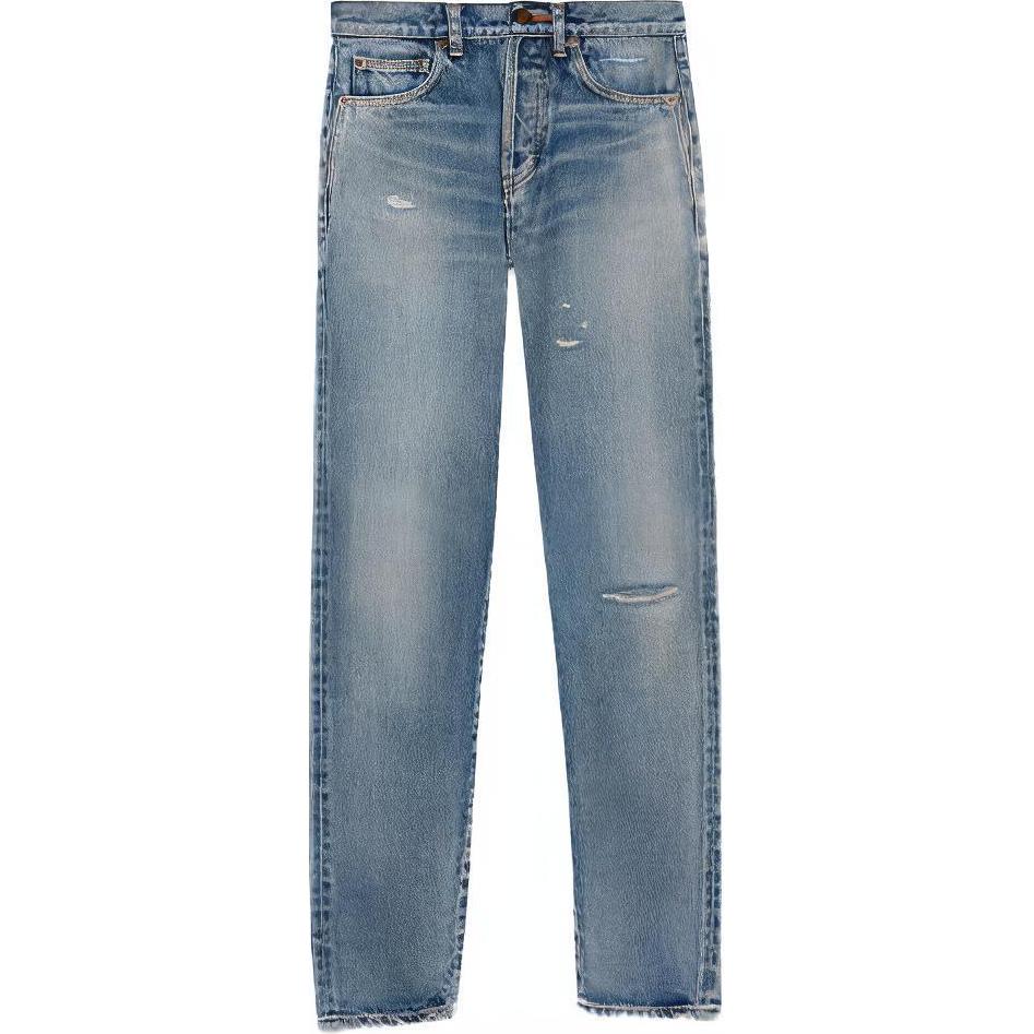 SAINT LAURENT High waist Ripped Jeans