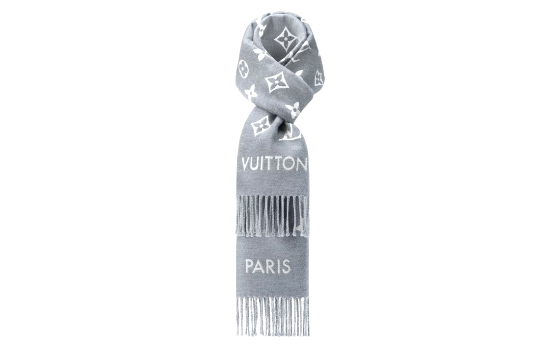 LOUIS VUITTON Knit Scarves Unisex Gray