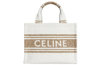 CELINE Cabas Thais Fabric Tote Bag, Shopping Bag, Handbag Trumpets Women's Brown/Beige