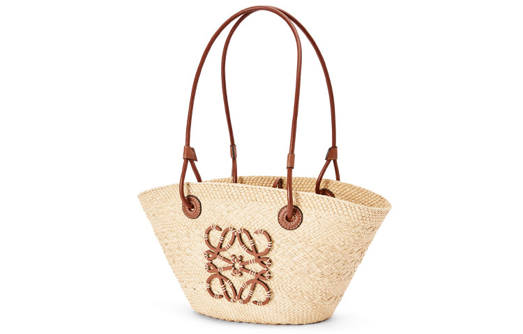 LOEWE Anagram Basket Cow Leather Basket Bag, Straw Bag, Tote Bag, Shopping Bag, Handbag, Shoulder Bag Women's