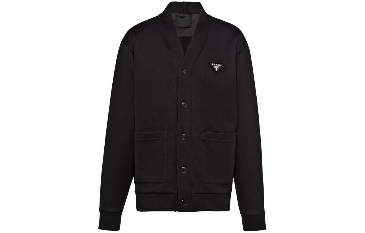 PRADA V-Neck Button-Up Sweashirt