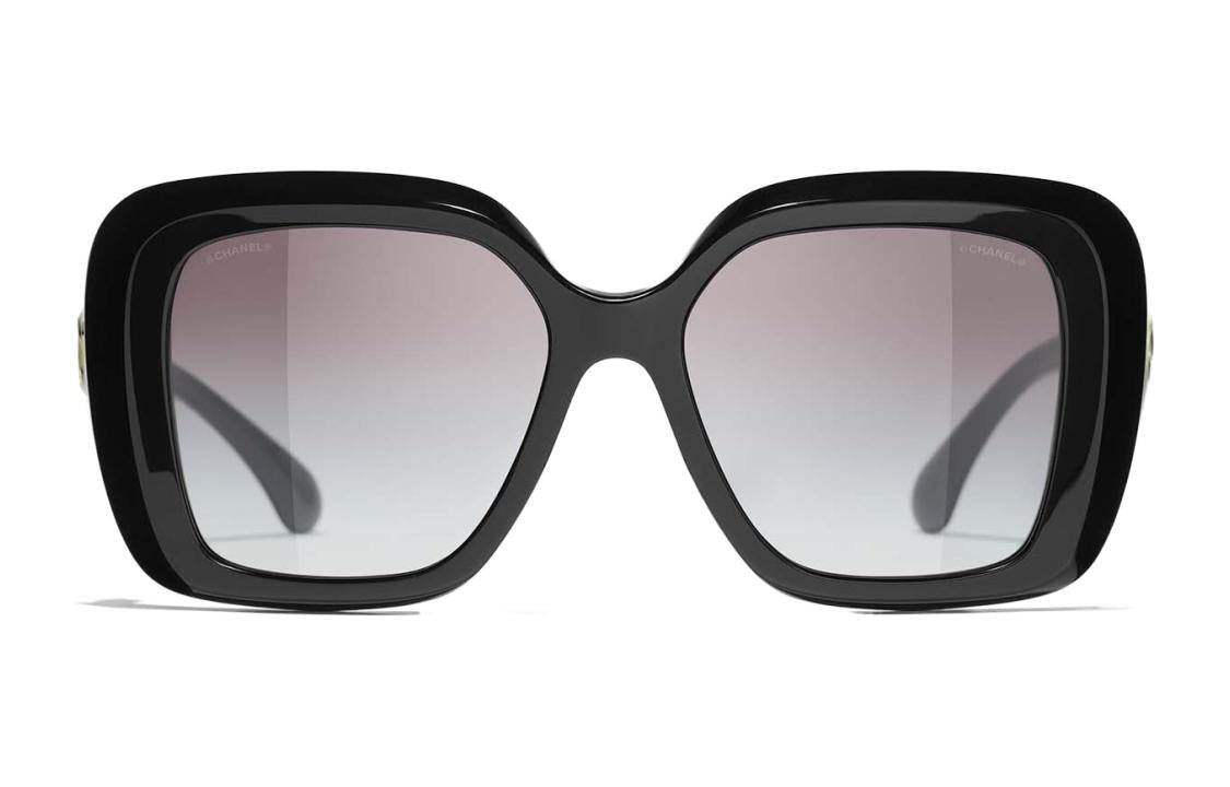 CHANEL Square Sunglasses Women's Black