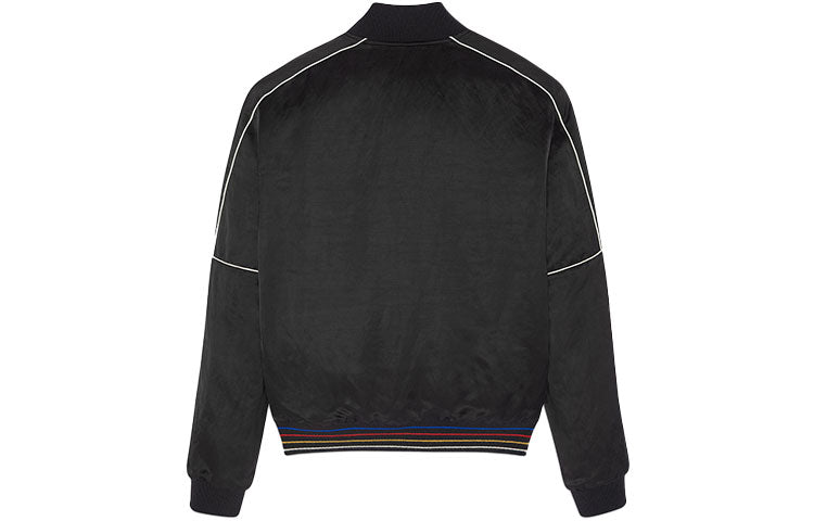 SAINT LAURENT Embroidered Logo Zipped Bomber Jacket