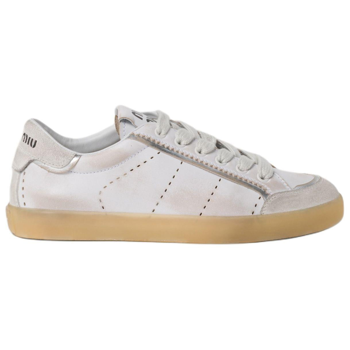 MIU MIU Low Top Skateboard Shoes Women's White