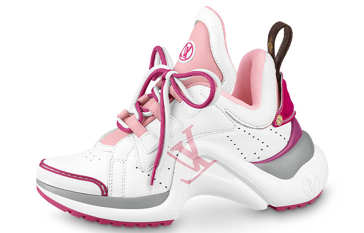 LOUIS VUITTON Archlight 1.0 Abrasion Resistant Low Top Casual Shoes Women's White Pink