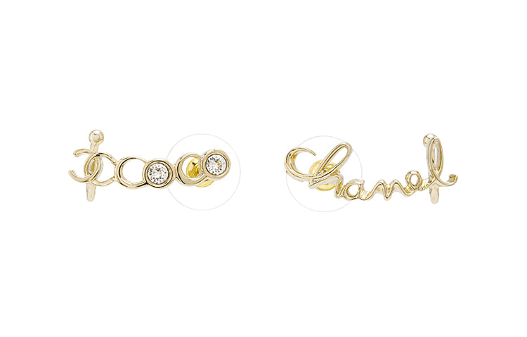 CHANEL Stud Earrings Women's Gold