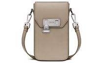 DIOR Lock Cow Leather Shoulder Bag, Crossbody Bag, Cell Phone Pouch, Clutch Men's Beige