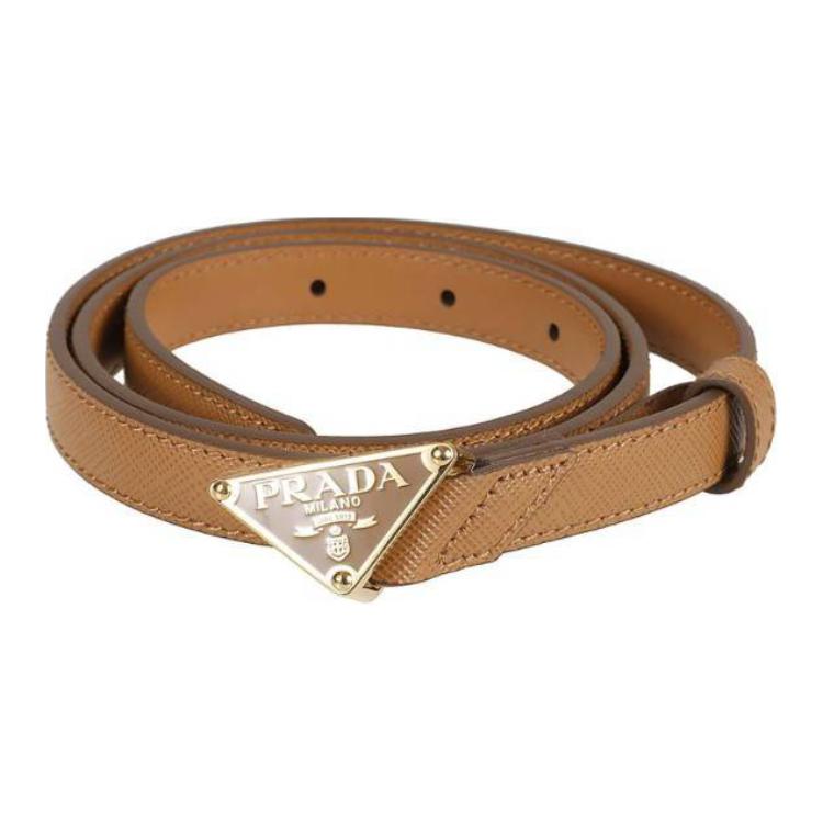 PRADA Triangle Logo Buckle Belt