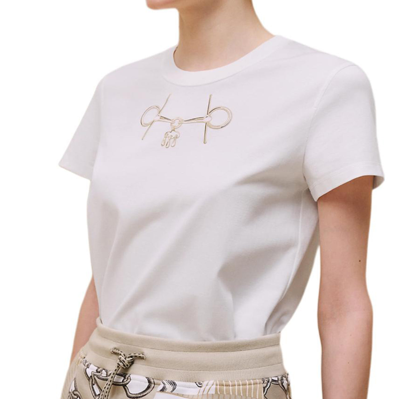 HERMES T-Shirt Women's Gray White