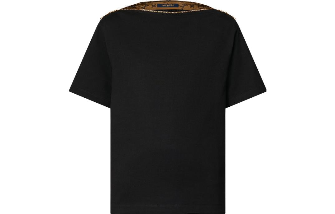LOUIS VUITTON Zipper Neckline Bateau T-Shirt