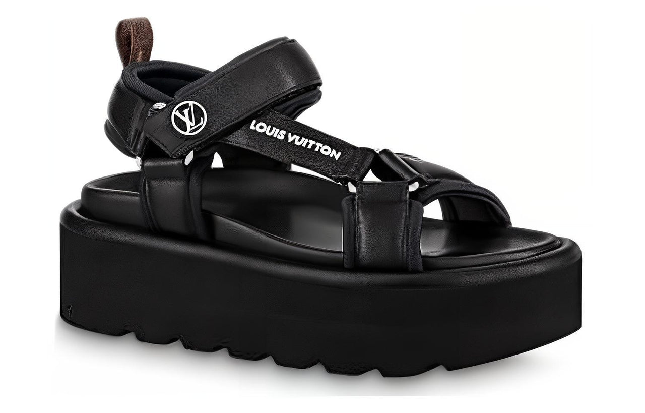 LOUIS VUITTON Strap Sandals Women's Black