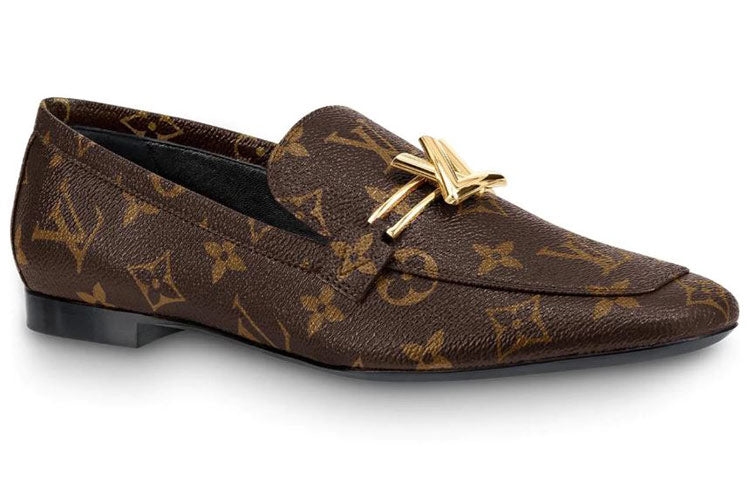 LOUIS VUITTON Upper Case Flat Shoes Women's Brown