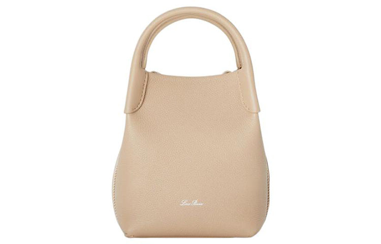 Loro Piana Cow Leather Shoulder Bag Crossbody Bag Handbag Mini Women's Light Vanilla