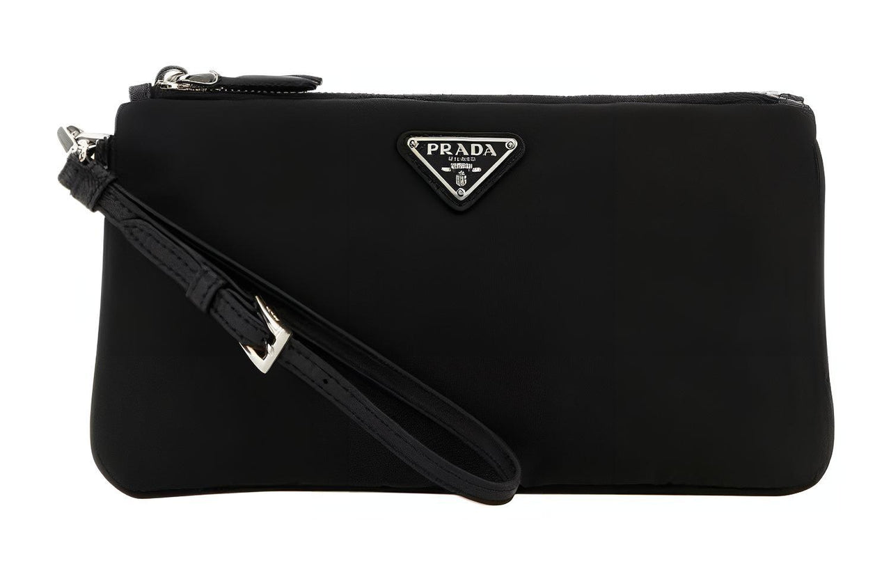PRADA Re-Nylon Nylon Clutch Women's Black