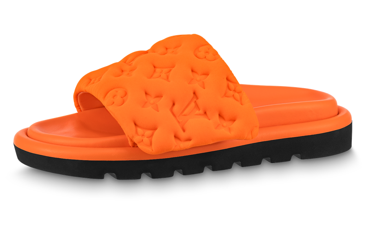 LOUIS VUITTON Slip Resistant Slide Slippers Women's Orange