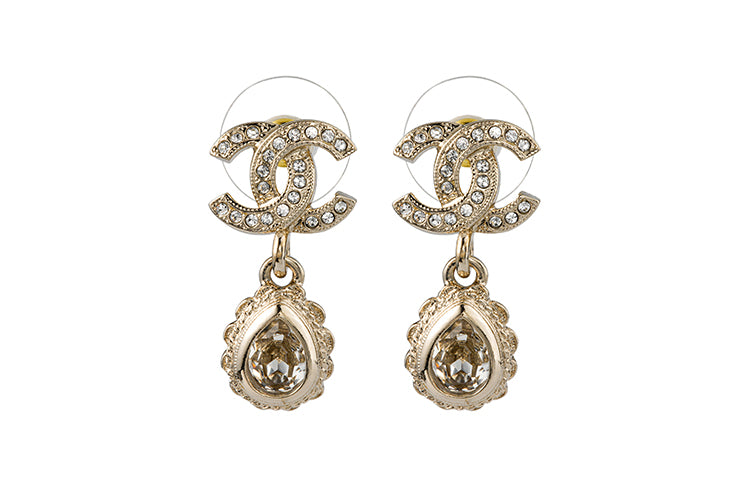 CHANEL 2022 Cc Logo Drop Earrings