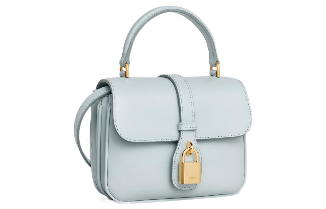 CELINE Tabou Smooth Calf Leather Shoulder Bag Crossbody Bag Handbag Mini Women's Light Blue