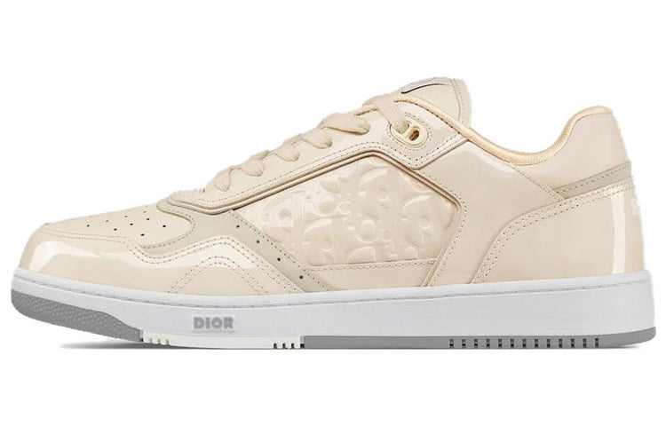 DIOR B27 Low Cream Patent DIOR Oblique Gravity Embbossed