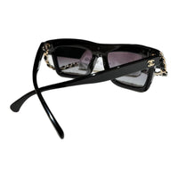 CHANEL Acetate Square Sunglasses Women's Black