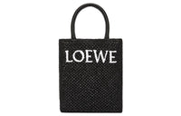 LOEWE Raffia Fiber Handbag Regular Women's Black/White