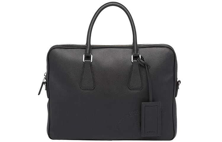PRADA Saffiano Leather Handbag Regular Men's Black