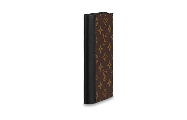 LOUIS VUITTON Brazza Coated Canvas With Cow Leather Wallet, Card Holder, Wallet Unisex Brown/Black Multicolor