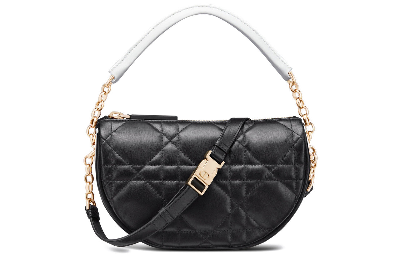 DIOR Vibe Collection DIOR HOBO Sheepskin HOBO Bag Shoulder Handbag Small Size Women's Black