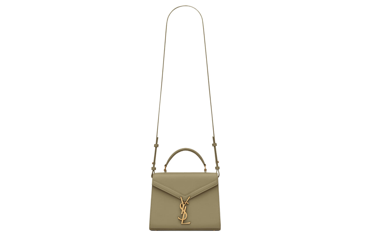 SAINT LAURENT Calfskin Shoulder Bag, Crossbody Bag, Handbag Mini Women's Earth Green
