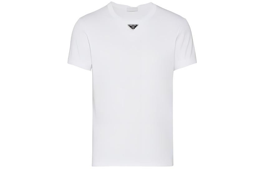 PRADA Triangle logo Cotton T shirt