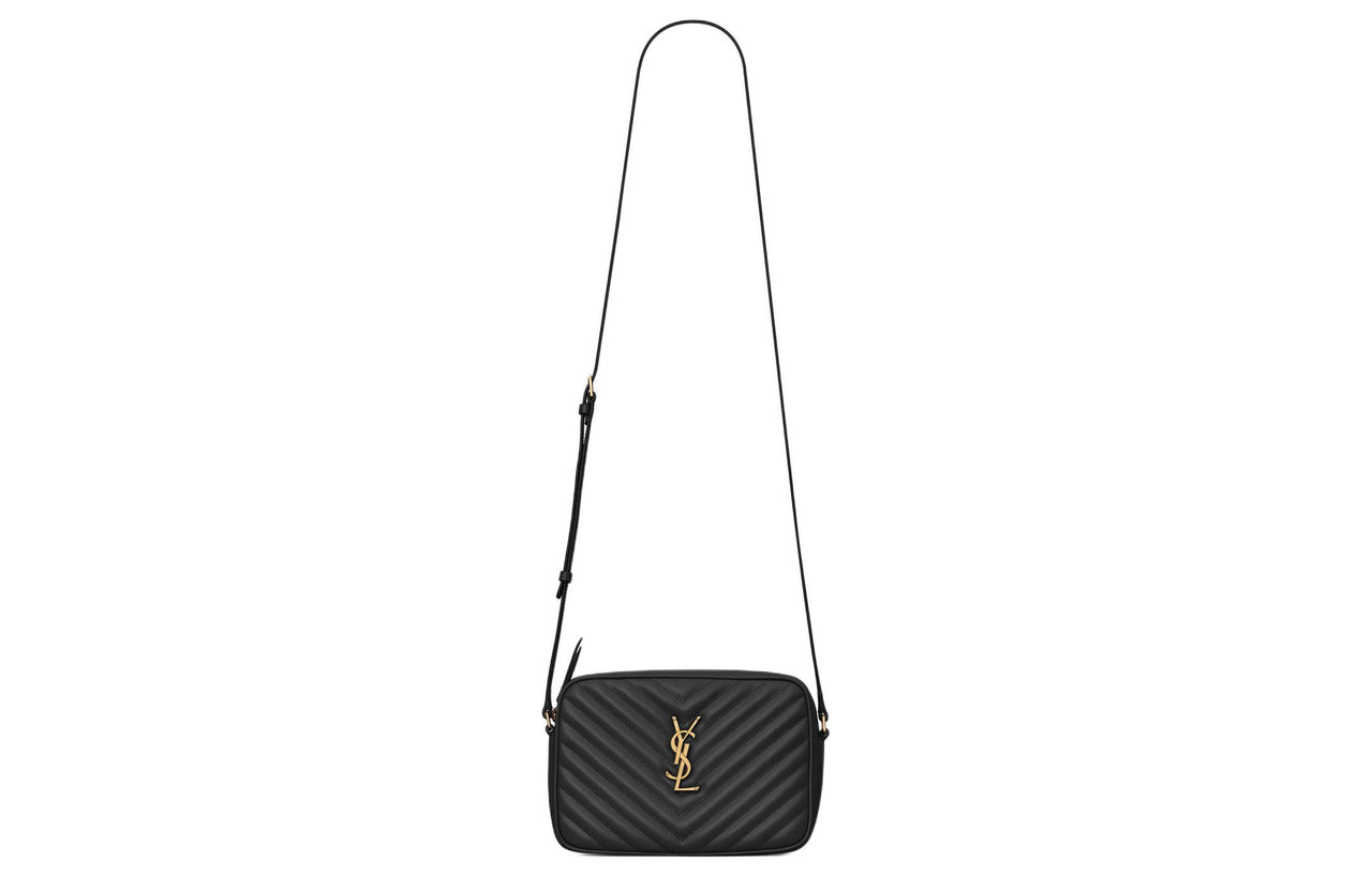 SAINT LAURENT Calfskin Messenger Bag Crossbody Bag Shoulder Bag Regular Women's Black
