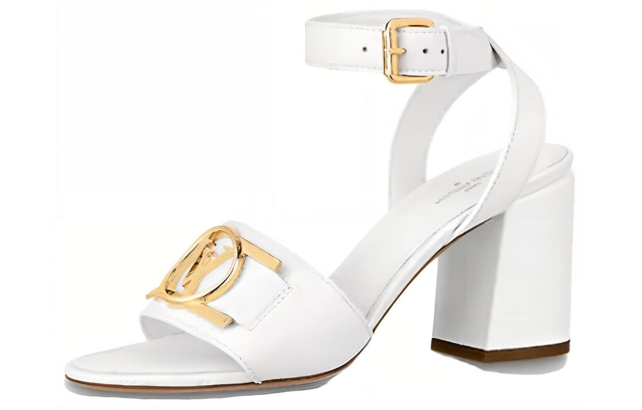 LOUIS VUITTON Lock It Strap Sandals Women's White