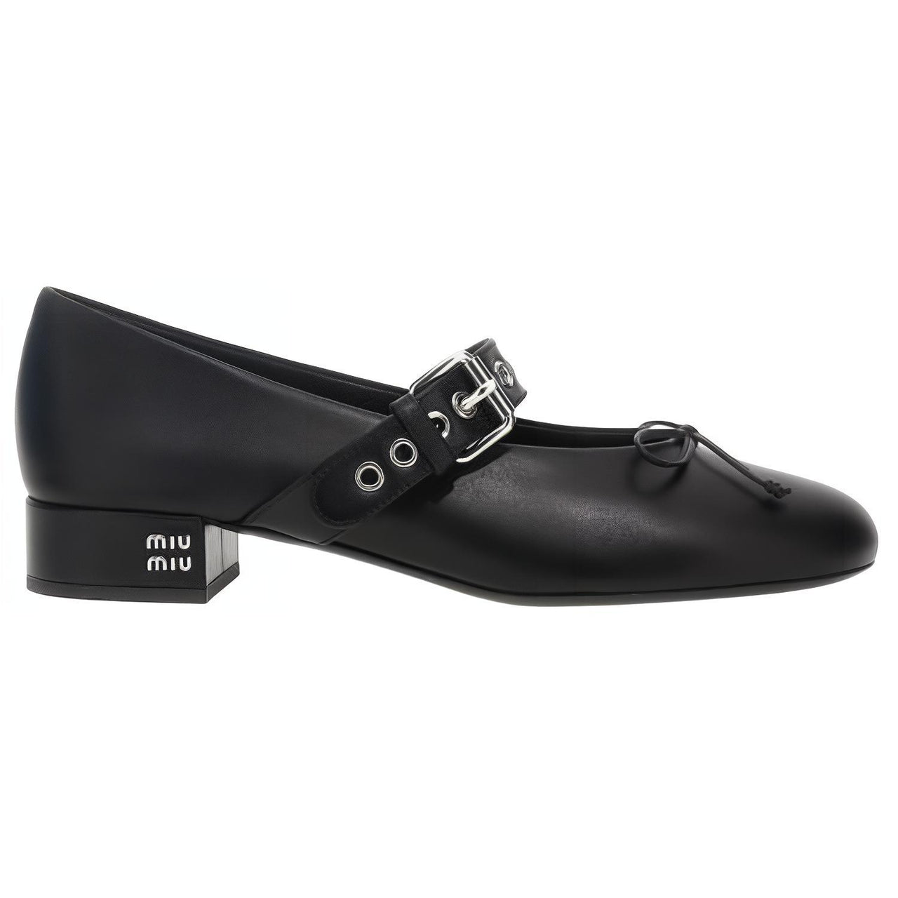 MIU MIU Chunky Heel Mary Jane Shoes Women's Black