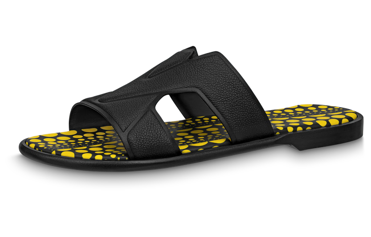 Yayoi Kusama x LOUIS VUITTON Slide Slippers Men's Black Yellow