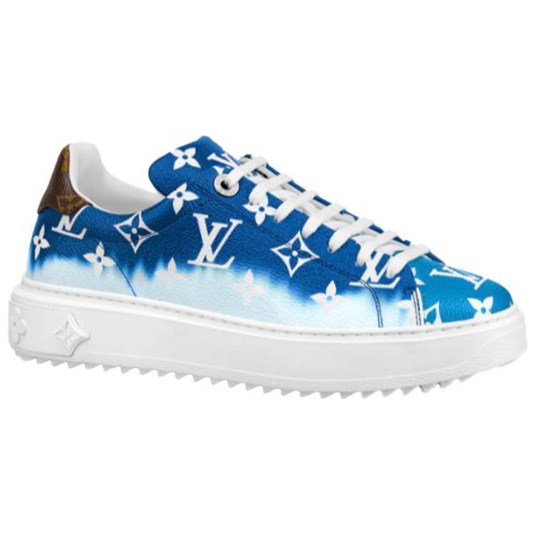 LOUIS VUITTON Time Out Low Top Stylish Skateboarding Shoes Women's Blue White