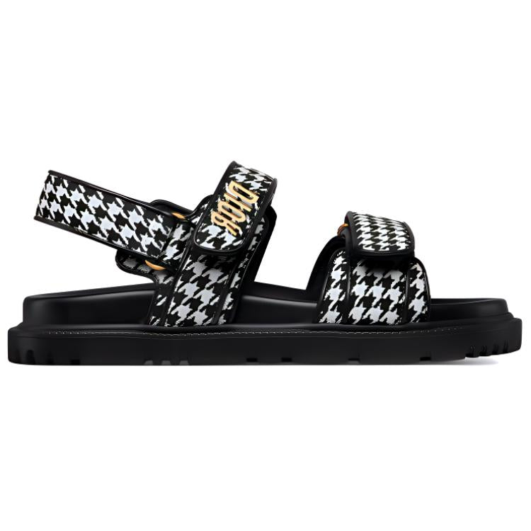 DIOR DiorAct Strap Sandals Women's Black White Gold