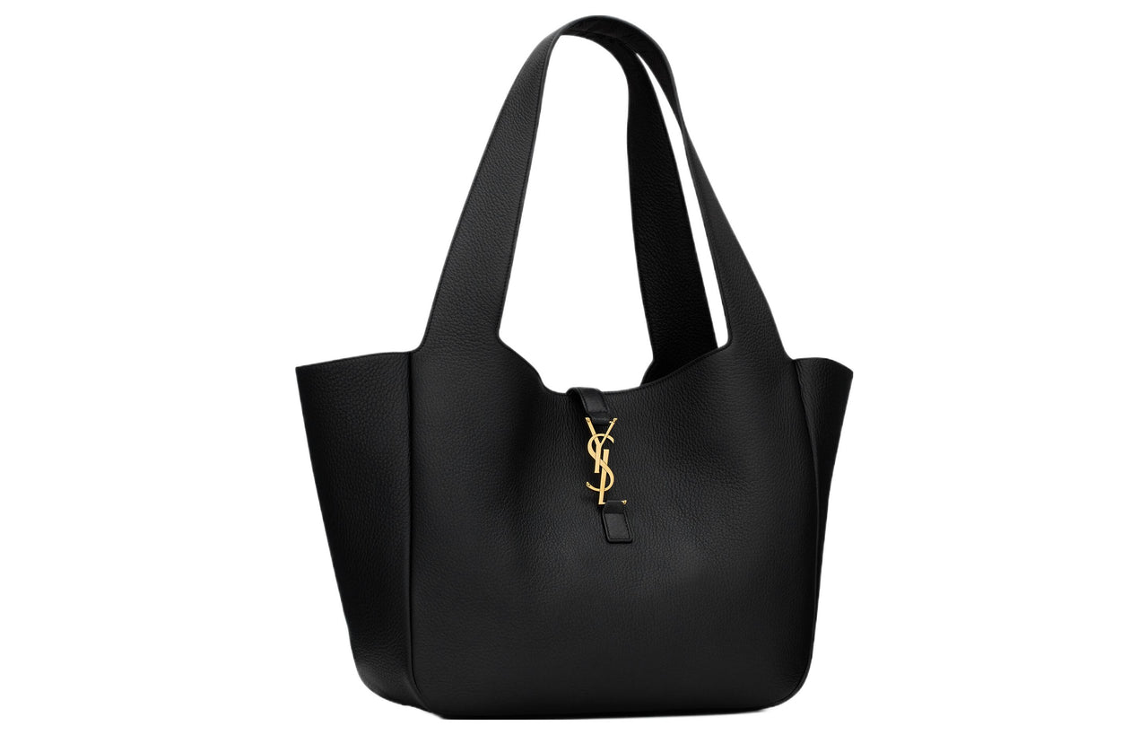 SAINT LAURENT Deerskin Tote Bag Shopping Bag Handbag Regular Unisex Black