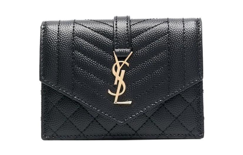 SAINT LAURENT Calfskin Wallet Regular Women's Black