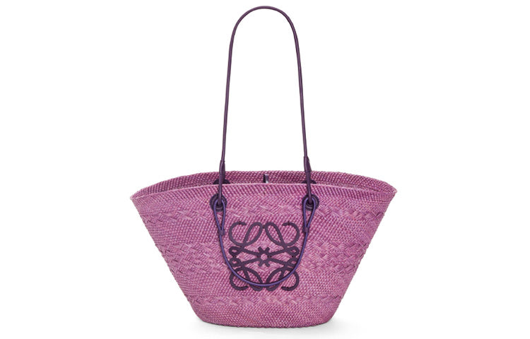 LOEWE Anagram Iraci Palm With Calfskin Handbag, Shoulder Bag Women's Purple