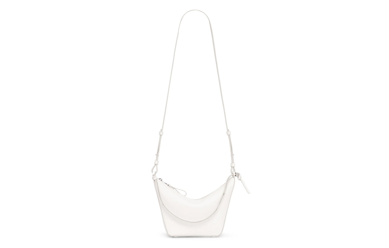 LOEWE Hammock Hobo Cow Leather Hobo Bag, Handbag, Shoulder Bag Mini Women's White