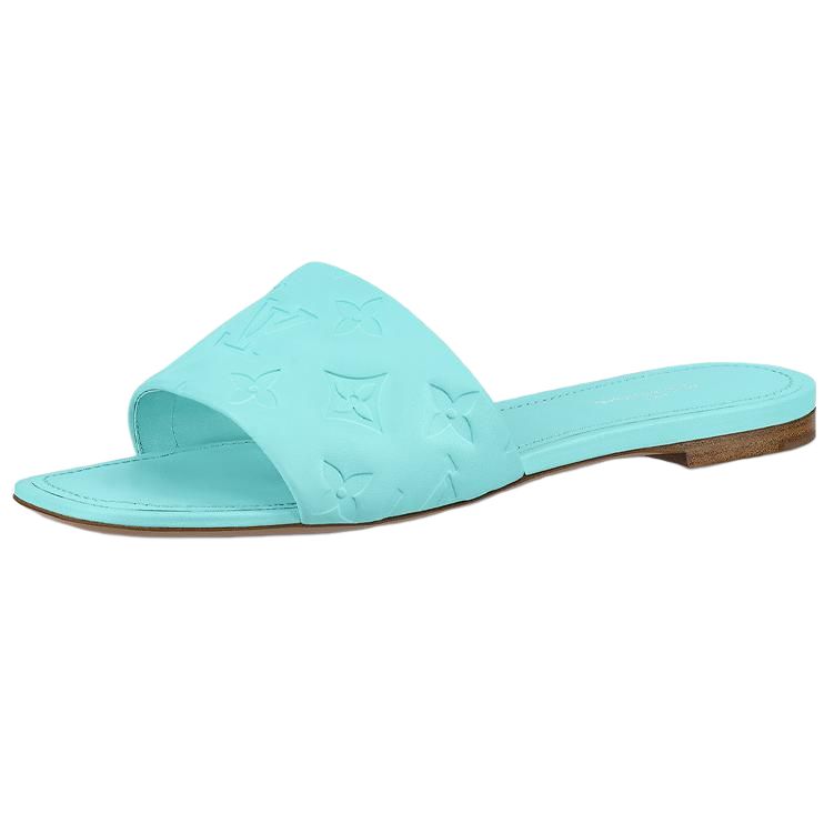LOUIS VUITTON Revival Slide Slippers Women's Aqua Green