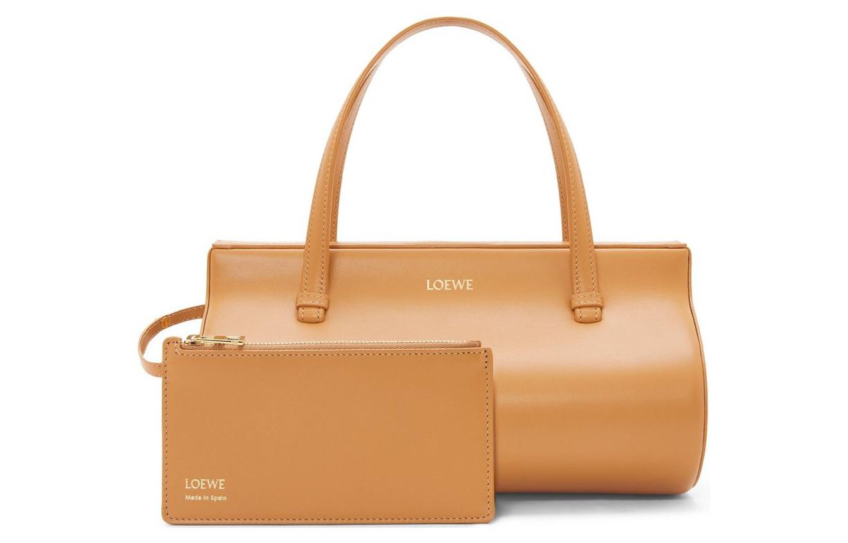 LOEWE Silk Calfskin Shoulder Bag, Crossbody Bag, Handbag Small Size Women's Warm Desert