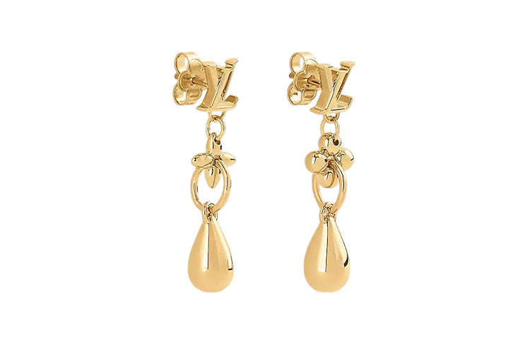 LOUIS VUITTON Metal Earrings Women's Gold